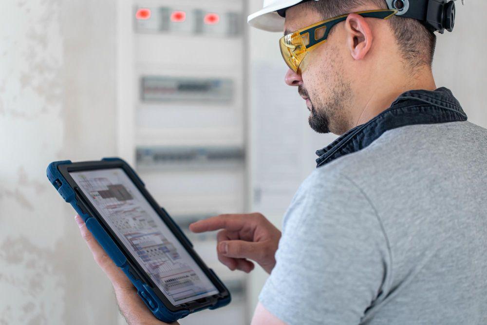Ensayo de slump de concreto fresco registrado en tablet