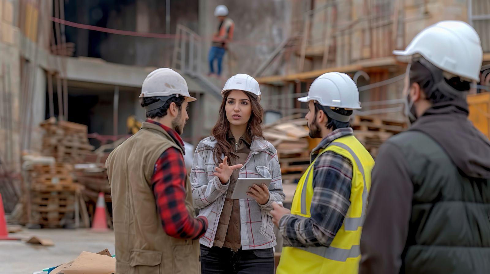 Equipo de calidad recibiendo capacitación en obra